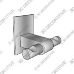 Polished Chrome Double Hook - 3D Decorative