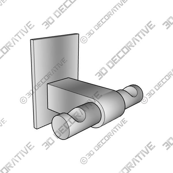 Polished Chrome Double Hook - 3D Decorative