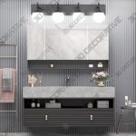 Ralbay Matte Black Bathroom Vanity Lights 4-Light Mid Century Modern Bathroom Light Fixtures Over Mirror - 3D Decorative