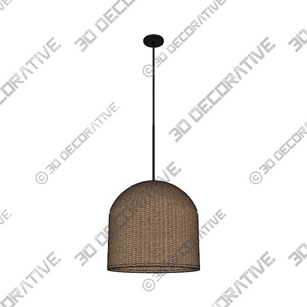 Rattan Dome Pendant - 3D Decorative