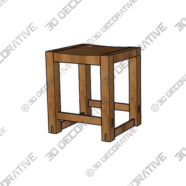 Reed Backless Stool - 3D Decorative