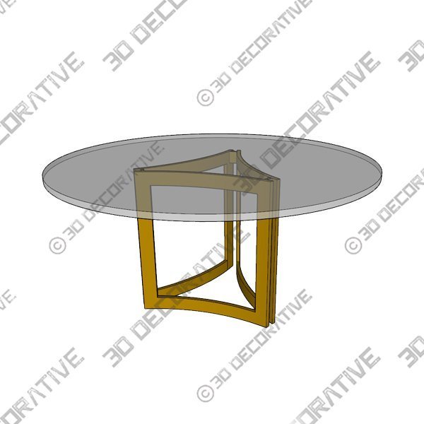 Remix Glass Top Dining Table - 3D Decorative