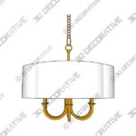 Chandeliar-2.jpg Rittenhouse Chandelier, 6-Light, Antique Brass, Off-White Linen Scalloped Shade, 26"W (89562 3JNZ3) - 3D Decorative