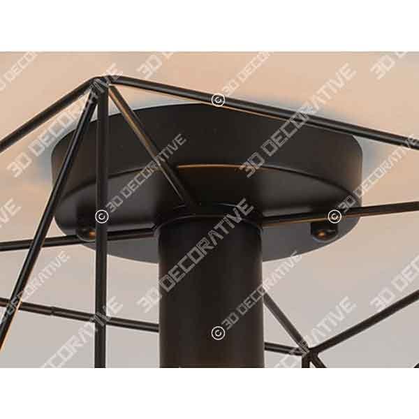 RUXUE Industrial Modern Semi Flush Mount Ceiling Light - 3D Decorative