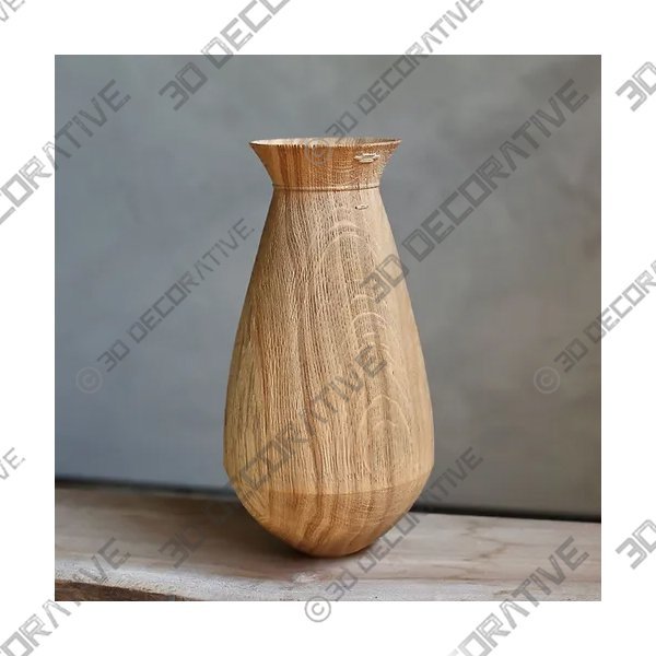 Tall Sandblasted Oak Etruscan Vessel - 3D Decorative
