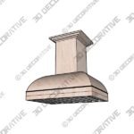 ZLINE 48 in. Unfinished Wooden Wall Mount Range Hood – Includes Motor - 3D Decorative