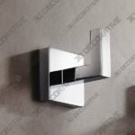 Modern Square Wall Mounted Chrome Bathroom Hook - 3D Decorative