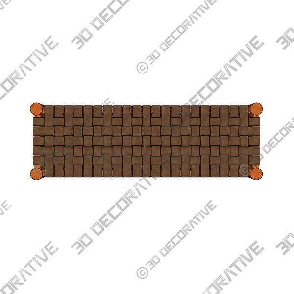 Orin Wicker Bench - 3D Decorative
