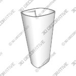 PL1814WH Fine Fixtures 33” Tall Ceramic Rectangular Pedestal Bathroom Sink with Overflow - 3D Decorative