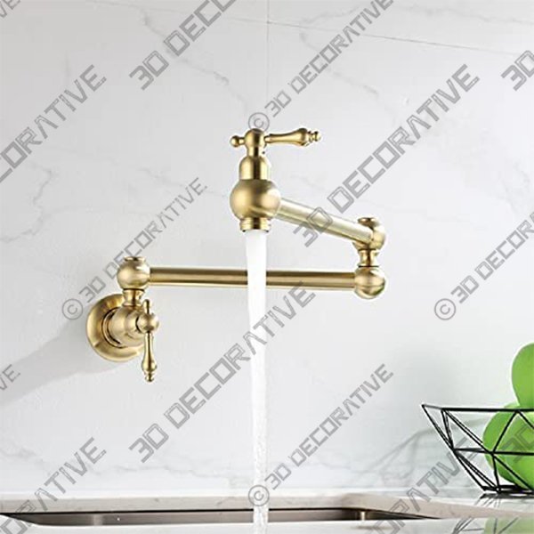 Pot Filler Faucet Wall Mount - 3D Decorative