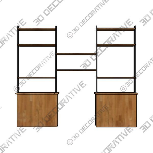 Rare Azucena Ignazio Gardella Book Case LB2 Brass Mahogany - 3D Decorative