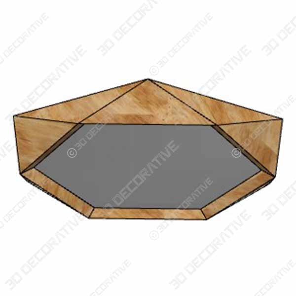 Rivet Modern Hexagon Wood Frame Hanging Wall Mirror, 30 Inch Height - 3D Decorative