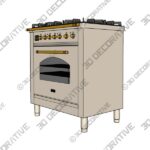 ILVE Nostalgie 30-in 5 Burners 2.7-cu ft Self-cleaning Convection Oven Freestanding Natural Gas Range - 3D Decorative