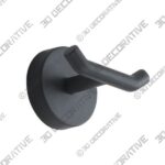 Matte Black Double Robe Hook - 3D Decorative