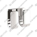 Modern Chrome Double Robe Hook - 3D Decorative