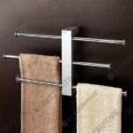 Polished Chrome Wall Mounted Towel Rack With 3 16 Inch Sliding Rails - 3D Decorative