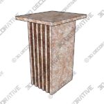 Vondel Side Table Handcrafted in Red Honed Travertine