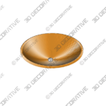 19″ Oval Self Rimming Hammered Copper Sink - 3D Decorative