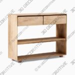 Anton Solid Wood Storage Console - 3D Decorative