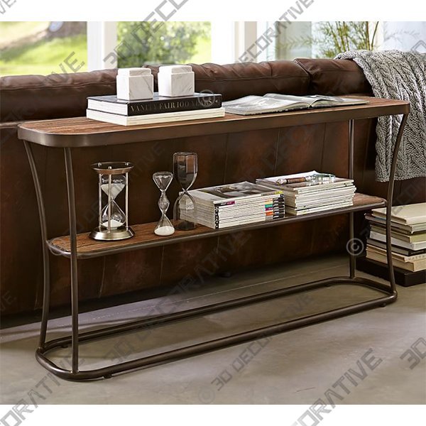 Bartlett Reclaimed Wood Console Table - 3D Decorative