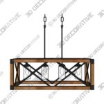 4-Light Geometric Kitchen Island Pendant Lighting - 3D Decorative