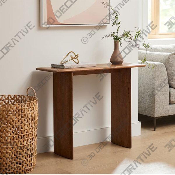 Anton Solid Wood Console Table - 3D Decorative