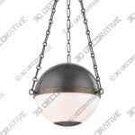 Dedham 2-Light Dimmable Globe Chandelier - 3D Decorative