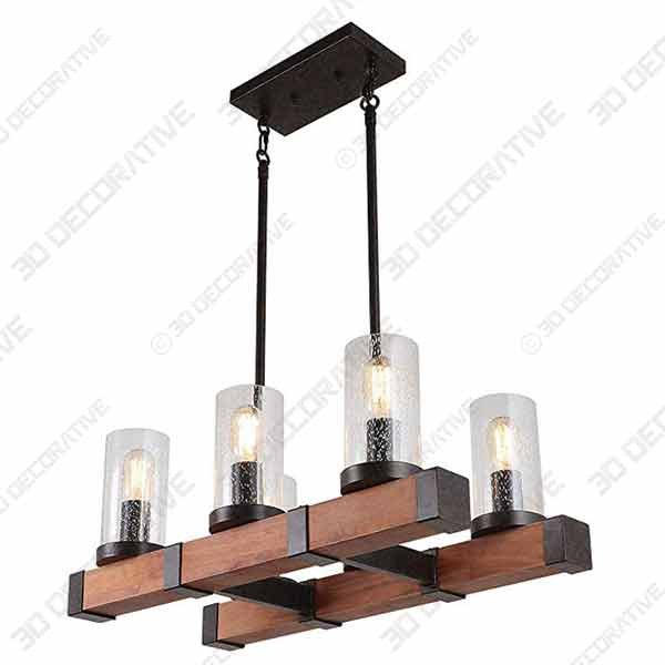 Anmytek C0002 Metal Wood Chandelier Pendent Light - Range Hood for 2020 Design