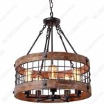 Anmytek C0019 Round Wooden Chandelier Metal Pendant Light - Range Hood for 2020 Design