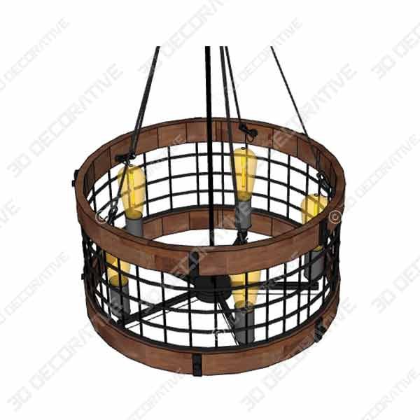 Anmytek C0019 Round Wooden Chandelier Metal Pendant Light - Range Hood for 2020 Design