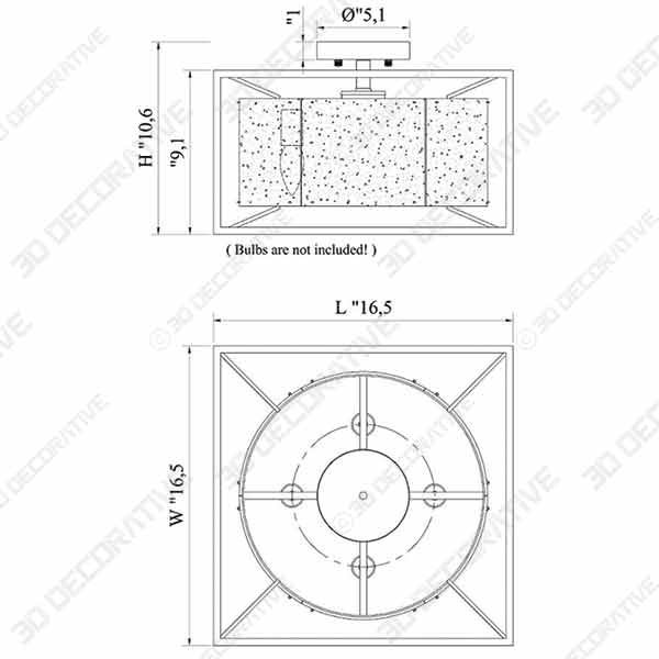 Alice House 16.5 Ceiling Light - 3D Decorative