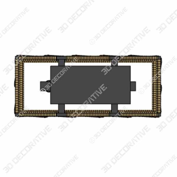 Anmytek Square Metal and Wood Chandelier Basket Pendant Three Lights - 3D Decorative