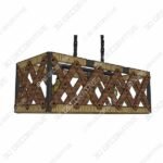 Anmytek Square Metal and Wood Chandelier Basket Pendant Three Lights - 3D Decorative