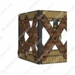 Anmytek Square Metal and Wood Chandelier Basket Pendant Three Lights - 3D Decorative