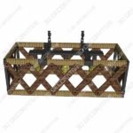 Anmytek Square Metal and Wood Chandelier Basket Pendant Three Lights - 3D Decorative