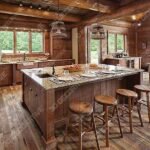 Anmytek Wood and Metal Chandelier Iron Net Frame Rustic Chandelier Lighting - 3D Decorative