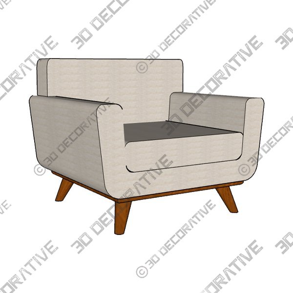 Arm Chair Sofa - 3D Decorative