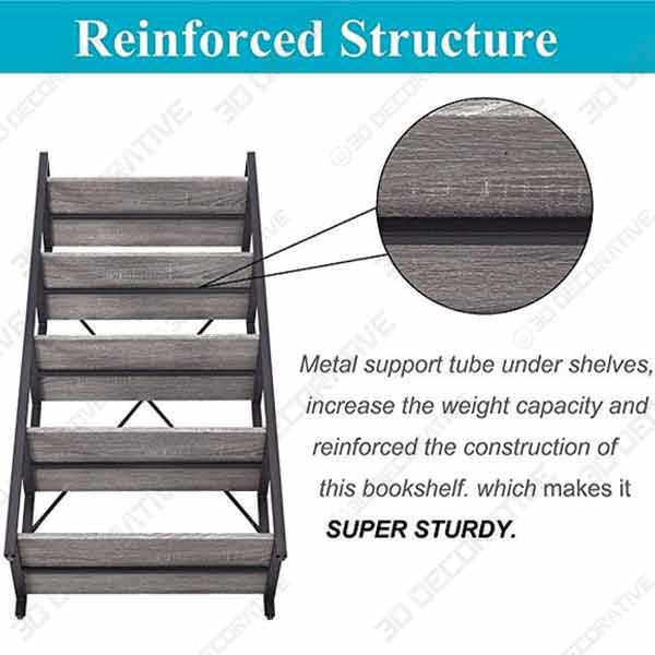 BON AUGURE Industrial Bookshelf - 3D Decorative