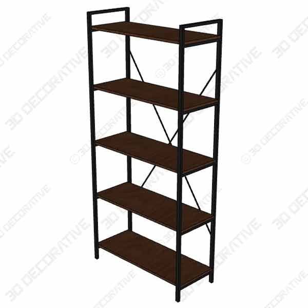 BON AUGURE Industrial Bookshelf - 3D Decorative