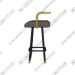 Armrest B Bar Stool - 3D Decorative