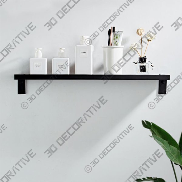 Modern Simple Black Bath Shelf Thicken Aluminum Alloy Bathroom Accessory - 3D Decorative