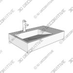 Counter Top Wall Hung Stone Resin Bathroom Basin With Side Shelf Integrated Waste | Colossum 11