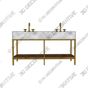 Streamline Marble Double Bathroom Vanity (63″)