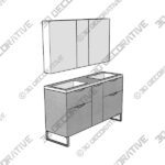 Madeli Milano 60″ Double Bathroom Vanity for Integrated Basins – Ash Grey - 3D Decorative