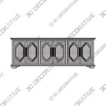 Delmy Solid Wood Cabinet 1-13 - 3D Decorative