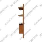 Hart Modular Walnut Single 36" Desk With Cabinet - 3D Decorative