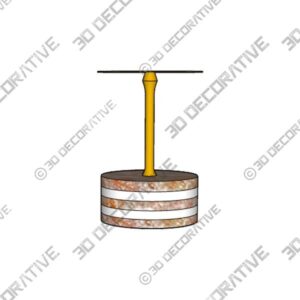 STACKED MARBLE AND BRASS PILLAR CANDLE HOLDER SMALL