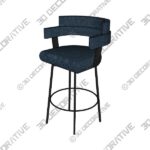 Full Back Counter Height Upholstered Metal Chair - 3D Decorative