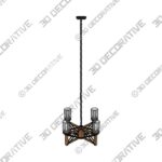 Eumyviv Wood Farmhouse Rustic Chandelier 4 Lights with Glass Shades - 3D Decorative