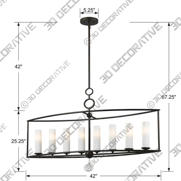 Crystorama Cameron 9268 8-Light Chandelier - 3D Decorative